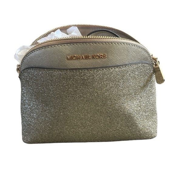 Michael Kors Gold Glitter Crossbody Bag. - Picture 1 of 7